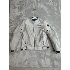 REV‎ IT Mens Motorcycle Jacket Light Gray Mesh Breathable Protective Gear Size L